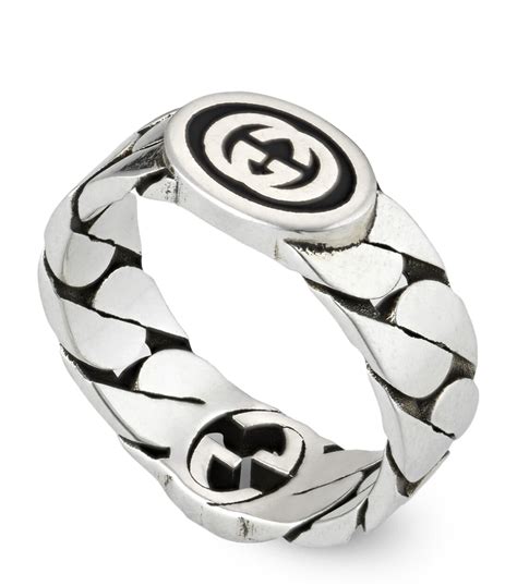 gucci 925 silver ring|interlocking g ring in silver.